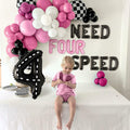 JeVenis Pink Need Four Speed Racing Car Balloons 4th Birthday Party by Deal US