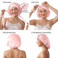 LitBear Mulberry Silk Bonnet 6A 22 Momme Large Double-Layer Pink Tie Band by Deal US