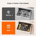 Pipishell Expandable Silverware Drawer Organizer BPA-Free Black 8 Compartments by Deal US