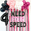 JeVenis Pink Need Four Speed Racing Car Balloons 4th Birthday Party by Deal US
