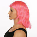 JUST FOR PARTY 13" Short Bob Synthetic Wig with Flat Bangs Pink Orange by Deal US