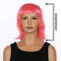 JUST FOR PARTY 13" Short Bob Synthetic Wig with Flat Bangs Pink Orange by Deal US