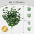 FOREST PRINCE Artificial Eucalyptus Stems 25" Green 2 PCS Silk Decor by Deal US