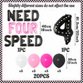 JeVenis Pink Need Four Speed Racing Car Balloons 4th Birthday Party by Deal US