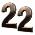 HopeWan 4" Bronze Metal Mailbox Number 2 Self Adhesive Pack of 2 Size 4In-No.2 by Deal US