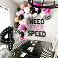 JeVenis Pink Need Four Speed Racing Car Balloons 4th Birthday Party by Deal US