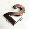 HopeWan 4" Bronze Metal Mailbox Number 2 Self Adhesive Pack of 2 Size 4In-No.2 by Deal US