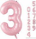 MPRVAKYF Happy Birthday Foil Number Balloon Light Pink 3 34 Inch by Deal US