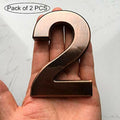 HopeWan 4" Bronze Metal Mailbox Number 2 Self Adhesive Pack of 2 Size 4In-No.2 by Deal US