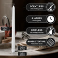 Cacou White Taper Candles 12 Pack 8Hr Burn Unscented Paraffin Wax by Deal US