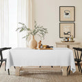 Horaldaily White Rectangular Tablecloth 60x120in Polyester Stain Resistant by Deal US