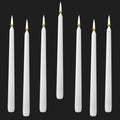 Cacou White Taper Candles 12 Pack 8Hr Burn Unscented Paraffin Wax by Deal US