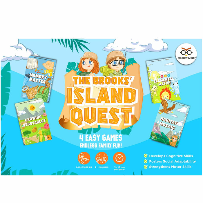 The Playful Owl Fun Card & Memory Games for Kids 2-8 Travel Size Adventure by Deal US
