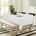 Horaldaily White Rectangular Tablecloth 60x120in Polyester Stain Resistant by Deal US