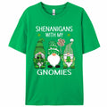FLORENCE IISA St. Patrick's Day Lucky Shamrock & Gnomes T-Shirt Irishgreen XS by Deal US