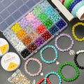 JIYIEW 8mm Glass Beads 24 Colors 575Pcs DIY Jewelry Making Kit Turquoise by Deal US