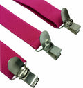 LOLELAI Suspenders Elastic Adjustable Y-Back Pant Clips Fuchsia Size L by Deal US