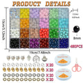JIYIEW 8mm Glass Beads 24 Colors 575Pcs DIY Jewelry Making Kit Turquoise by Deal US