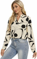 VIPONES Women V Neck Long Puff Sleeve Floral Blouse 530-floral White XL by Deal US