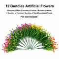 Ivydale Artificial Fall Mums Flowers 12 Bundles UV Resistant Mix Color by Deal US
