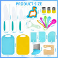 OLRMA 20PCS Kids Knife Set Blue Child-Friendly Plastic Cooking Tools by Deal US