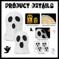 Soulchen Halloween Rattan Ghosts Decor 9.4" & 5.9" Light Up White 2 Pcs by Deal US