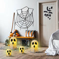Soulchen Halloween Rattan Ghosts Decor 9.4" & 5.9" Light Up White 2 Pcs by Deal US