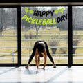 Little Man Happy Pickleball Day Banner Green Black Glitter Cardstock by Deal US