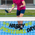 Little Man Happy Pickleball Day Banner Green Black Glitter Cardstock by Deal US