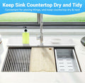 LZMYIVE Faucet Mat Kitchen Sink 24'' White Diatomite Quick Drying Stone Tray by Deal US