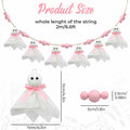 CRAFLOX Pink Halloween Garland Ghost Decor 6.6Ft Wooden Beads Small by Deal US