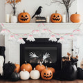 CRAFLOX Pink Halloween Garland Ghost Decor 6.6Ft Wooden Beads Small by Deal US