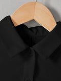Verdusa Girl's Button Front Bow Back Sleeveless Blouse Black Size 9 Years by Deal US