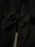 Verdusa Girl's Button Front Bow Back Sleeveless Blouse Black Size 9 Years by Deal US