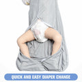 GUNTAIL Baby Sleep Sack 100% Rayon Cotton 2-Way Zipper Grey Size M by Deal US