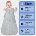 GUNTAIL Baby Sleep Sack 100% Rayon Cotton 2-Way Zipper Grey Size M by Deal US