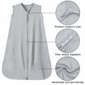 GUNTAIL Baby Sleep Sack 100% Rayon Cotton 2-Way Zipper Grey Size M by Deal US