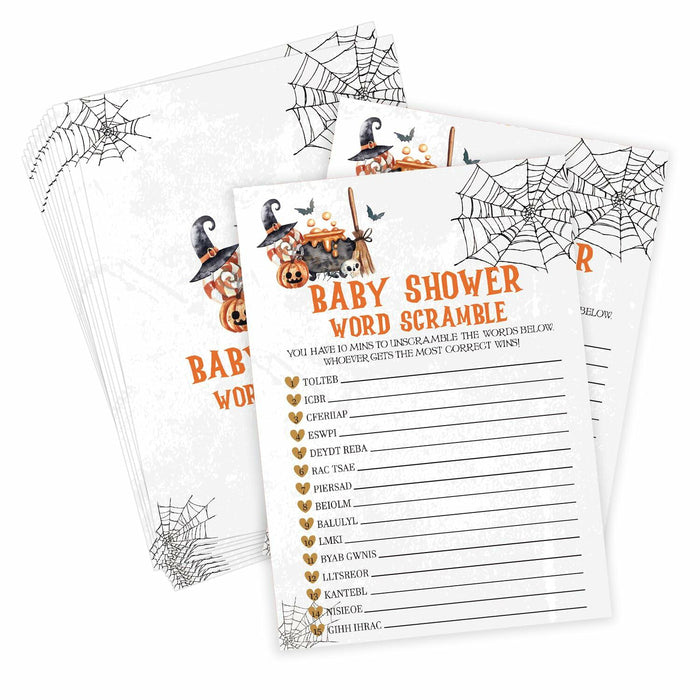 Tuyashua Halloween Baby Shower Word Scramble Game 30 Cards WY06 by Deal US