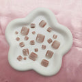 YOJIATOP Cat Eye Press On Toenails 24pcs Light Brown Square Plastic by Deal US