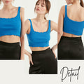 TUBANUR Women's Blue Cotton Sleeveless Crop Top Basic Fitted Tank Size S by Deal US