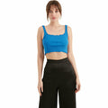 TUBANUR Women's Blue Cotton Sleeveless Crop Top Basic Fitted Tank Size S by Deal US