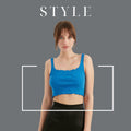 TUBANUR Women's Blue Cotton Sleeveless Crop Top Basic Fitted Tank Size S by Deal US