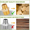 FullMayPro 2pcs Brass Hex Nipple 3/8” NPT to 1/4” NPT Adapter with Teflon Tape by Deal US