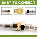 FullMayPro 2pcs Brass Hex Nipple 3/8” NPT to 1/4” NPT Adapter with Teflon Tape by Deal US