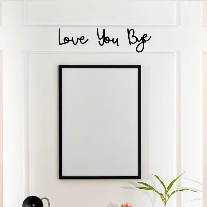 “Love You Bye” Wood Sign Wall Decor Rustic Farmhouse Entryway Plaque Black by Deal US