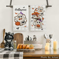 Artoid Mode Halloween Kitchen Towels Set of 2 Pumpkin Ghost Beige 18x26in by Deal US