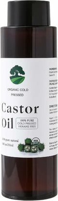 Fuuerds Organic Castor Oil Cold Pressed Unrefined Hair Skin Lashes 8.8oz by Deal US