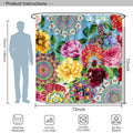 weesire Boho Floral Fabric Shower Curtain Colorful 72x72 Inch by Deal US