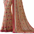 MOHIT CREATIONS Women's Partywear Printed Saree Pink Wool Georgette One Size by Deal US