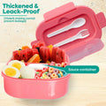 Generic DifaBella Kids Lunch Box Bento 4 Compartments BPA-Free Pink 1300ml by Deal US